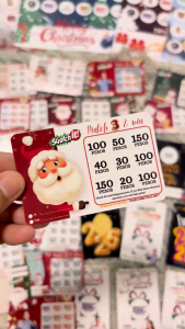 AMBREPH: SCRATCH IT AND WIN IT MATCH 3 ITEM TO WIN l (10PCS PER ORDER) ATM CARD SIZE HOLIDAY EVENT CHRISTMAS STICKER PARTY