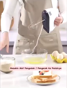 AGS - Super Hand Mixer Pengaduk 7 Kecepatan / Hand Mixer Free 4 Buah Alat Pengocok Adonan / Telur
