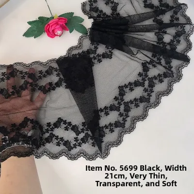 Soft Lace Skirt Hem Blue Elastic Trim Underwear Fabric Material for DIY Sewing Home Crafts Shanghai China Made