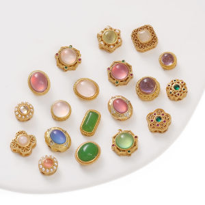 1pcs High Quality Brass Beads Charm Flower Geometric Shape Spacer Bead for Bracelet Necklace DIY Jewelry Making Accessories