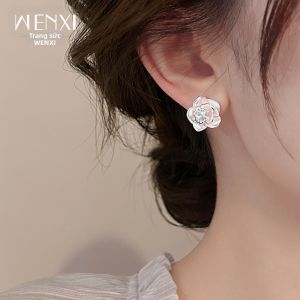 WENXI | Rose Gradation Floral Zircon Earrings Everyday Wear