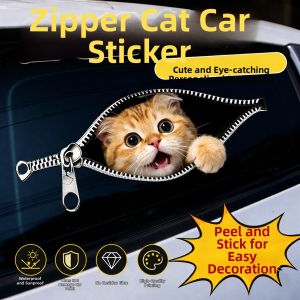 BAIMANG | Cute Waterproof Zipper Cat Car Sticker