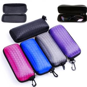 1PC New Honeycomb Zipper Glasses Case portable Sunglasses Case Zipper Bag Hard Eye Glasses Case Glasses storage box
