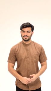 Casella Simple Perfect Baju Kemeja Pria Lengan Pendek Kerah Shanghai Polos | Kemeja Koko Two Tone