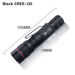 Mini LED Flashlight Q5 Portable Torch Flashlights 3 Modes Waterproof AA Battery Powered For Camping Hiking Emergency Lighting
