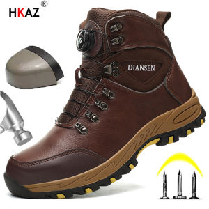 Rotating Button Safety Shoes Men Work Sneakers Indestructible Shoes Puncture-Proof Protective Shoes Work Boots Tactical Boots