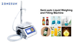 ZONESUN CNC Water Juice Milk Bottle Liquid Weighing Filling Machine Bottling Machine ZS-M1080S
