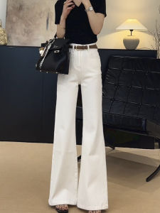 Quần Jeans Ống Loe Màu Be Cạp Cao Phong Cách Hàn Quốc Cho Nữ Quần Ống Loe Thường Ngày Thu Đông 2025 Quần Ống Loe Ôm Dáng