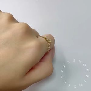 (Rg5) Womens Titanium Steel Ring Simple Living Mouth Adjustable Ring Ring Versatile