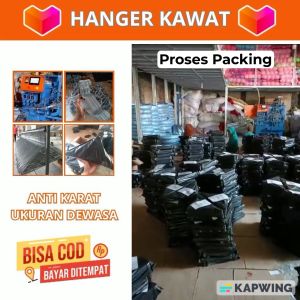 Serba Murah Store - (ISI 40pcs) Gantungan Baju Kawat Anti Karat Murah Gratis Ongkir Hanger Stainless