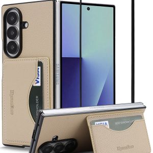 szhaiyu | Leather Wallet Cards Bag Kickstand Phone Case for Samsung Galaxy Z Fold 8 7 6 5 4 3 5G Fold8 Fold7 Fold6 Fold5 Protective Cover