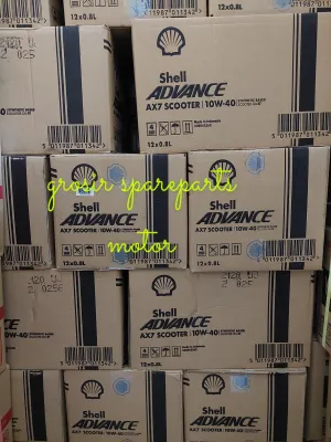 OLI SHELL ADVANCE AX7 SCOOTER MATIC 800ML 10W - 30 ISI 12 BOTOL PERDUS 1DUS TERMURAH