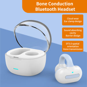 Yueer การนำเสียงผ่านกระดูกชุดหูฟังบลูทูธ การส่งเสียงแบบมีทิศทาง โทรแบบ HD คลิปหูฟังแบบคลาวด์เว หูฟังกันน้ำ