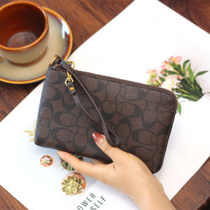 Fashion Big Name Printing Soft Leather Clutch Large Capacity Classic Women Small Clutch Best Selling Personalized Mobile Phone Bag Women