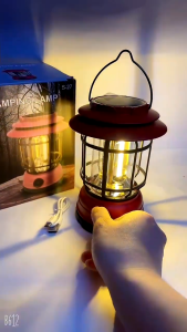 NEW SOLAR CAMPING LIGHT WITH MOTION SENSOR | RANDOM COLOR | Rechargeable Camping Lantern | Vintage Outdoor Lantern Rechargeable & Portable Water Resistant Camping Lantern For Courtyard Outdoor Hiking | Solar Camping Light