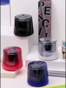 Large Capacity Press Type Electric Pencil Sharpener Multicolor Automatic Stationery for School Office Household