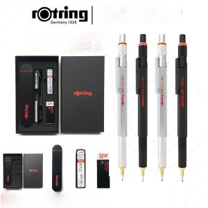 new Rotring 800 0.5/0.7mm All-metal Drawing Automatic Pencil Black Silver Professional Hand-drawn Design Activity Pencil Set
