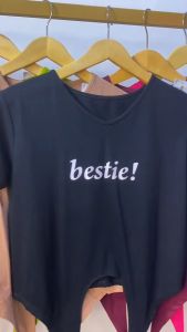 atasan lengan pendek crop sablon ikat depan wanita/pakaian wanita/crop top/pakaian wanita terlaris