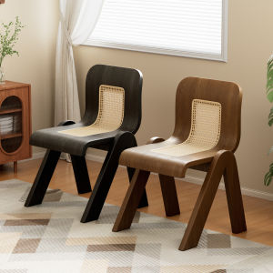 MU FENG ZHI NAN | Luxury High-End Home Thick Backrest Vintage Rattan Weaving Chair