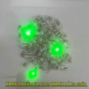 Combo 3 cái Đèn LED viên đạn nhựa trong XANH LÁ ko chớp - dùng pin - Trang trí tiệc tùng đèn trung thubong bóng