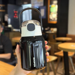 Portable Insulated Stainless Steel 316 Water Bottle Cute Straw Cup Large Belly for Female Students Children Lovely Straw Cup