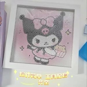 NEW DIAMOND PAINTING DIY ANIME GIRL & CARTOON SERIES + FRAME BINGKAI 17.5CM X 17.5CM / SET STICKER DIY MANIK DIAMOND