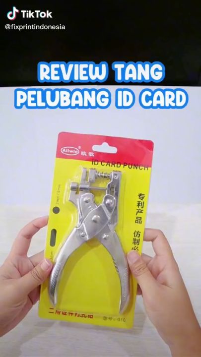 Alat melubangi ID Card Tang Pelubang ID Card 2 In 1 Diameter 5mm Alat Plong Kertas PVC 5mm Oval dan Lingkaran