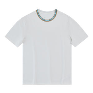 Italian Luxury High-End Liquid Ammonia SUPIMA Cotton Comfortable Breathable Summer Rainbow round Neck Short Sleeve T-Shirt