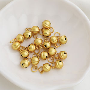 Alluvial Gold Gold-Plated Color Retention Escaped Princess Bell Pendant with Circle Spherical Braided Rope Bracelet Pendant DIY Handmade Ornament