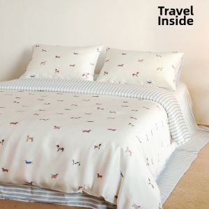 NELA HOME | Inner Passage 60s Lenzing Tencel Summer Cartoon Puppy Stripe Bedding Set