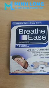 Gói 30 Miếng Dán Chống Ngáy Ngủ Breathe Ease Miếng Dán Mũi Mở Rộng Đường Thở Chống Nghẹt Mũi Khi Ngủ