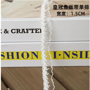 ผ้าริบบิ้นยางยืดสีดำและสีขาวพร้อมลวดลายลูกไม้สำหรับทำเสื้อผ้าและชุดแต่งงาน DIY ทำมือ อุปกรณ์เย็บผ้า