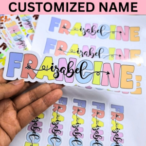 Customize Name Sticker Personalized Printed Name Sticker for Notebook Tumbler Books