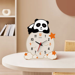 Đồng Hồ Tròn Nhỏ Treo Tường Không Dây Hoạt Hình Hình Con Gấu Trúc Hoạt Hình Hình Mặt Trăng Đồng Hồ Trang Trí Bàn Phòng Khách Thời Trang Tối Giản