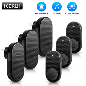 KERUI Wireless Doorbell with 33 Songs Melody Smart Home Welcome Chime Kit 4 Level Volume Intelligent Door Bell 150m Transmission