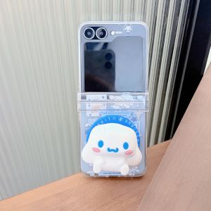 Sanrio | Cute Cartoon Sanrio Kuromi Cinnamoroll Case for Samsung Galaxy Z Flip 8 7 6 5 for Magsafe Magnetic Stand Holder Cover with Strap