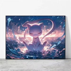 Bandai | DIY Pokemon Characters Collage Diamond Painting Popular Anime Creature Art For Living Room Wall Decor Exquisite Gift