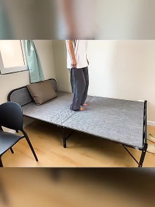 LVNI เตียงงีบ เตียงโครงเหล็ก ไม่ต้องประกอบ ประหยัดพื้นที่ เคลื่อนย้ายง่าย เตียงเสริม ที่เก็บของแบบพับได้