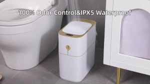 Joybos N22 Smart Sensor Trash Bin 12L Gold Auto-Open Lid Odor-Sealing & Waterproof Hands-Free Battery-Powered