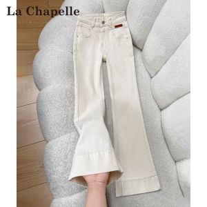 La Chapelle | White Flared Stretchy Slim Fit Womens Jean Pants