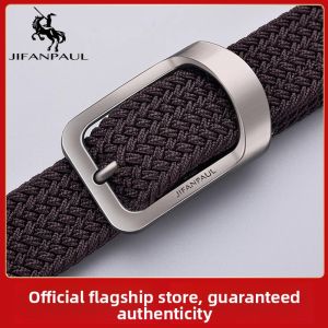 JIFANPAUL | No-Hole Elastic Mens Canvas Belt