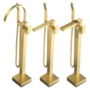 MEIZIJIE | Cold Water Hot Water Wall-Mounted Floor Bath Faucet with Non-Drilling Option