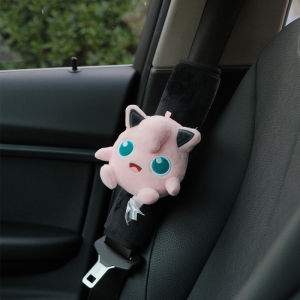 Cute Pikachu Car Seatbelt Shoulder Protector Cover Pokemon Interior Car Decoration Polyester Flocking Automobile Accessories