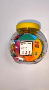 💙 เข็มหมุดปักแผนที่ DELI E0054 หมุดติดบอร์ด หมุดติดกระดาษ เข็มหมุด คละสี (100 ตัว/กระปุก) | KKNT