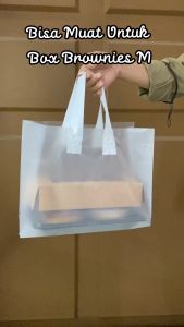 Softhandle Dove 28x30 Motif THANK YOU BIRU muat Bento Sekat 4 isi 50 Plastik Box 18x18