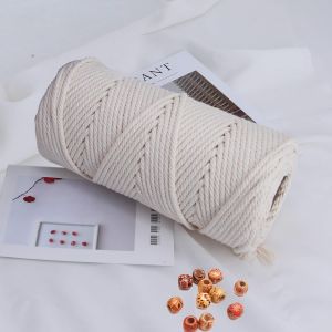 Cotton Tự Nhiên Macrame Dây 3 Mm 100 M Thân Thiện Với Môi Trường Dây Bện Cho Đan Treo Tường Thảm Nhiều Màu Sắc Tự Làm Dự Án