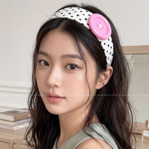 PINK EMPRESS | Băng Đô Nút Chấm Bi Xanh Đỉnh Cao