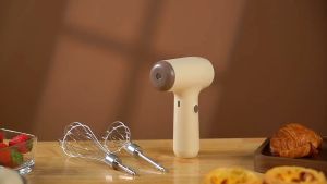 Dreepor Electric Handheld Mixer With 2 Heads Wireless Hand Mixer For Baking Portable Electric Mixer Egg Beater 5 Speed Kitchen Coffee Milk Frother