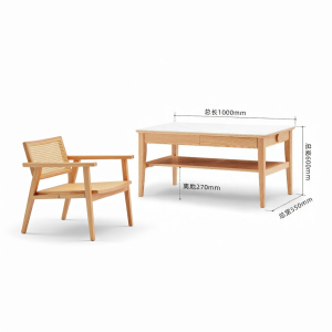 YUANSHI YUANSU | Solid Wood Raised Coffee Table 70cm