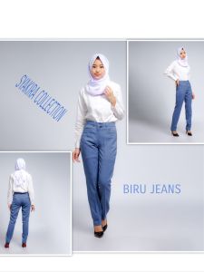 Celana wanita kerja kantor terbaru polyester premium stretch import syakira by azkia cream ungu tua